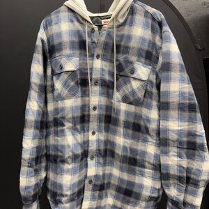Wrangler Authentics Blue Flannel Insulated Hoodie